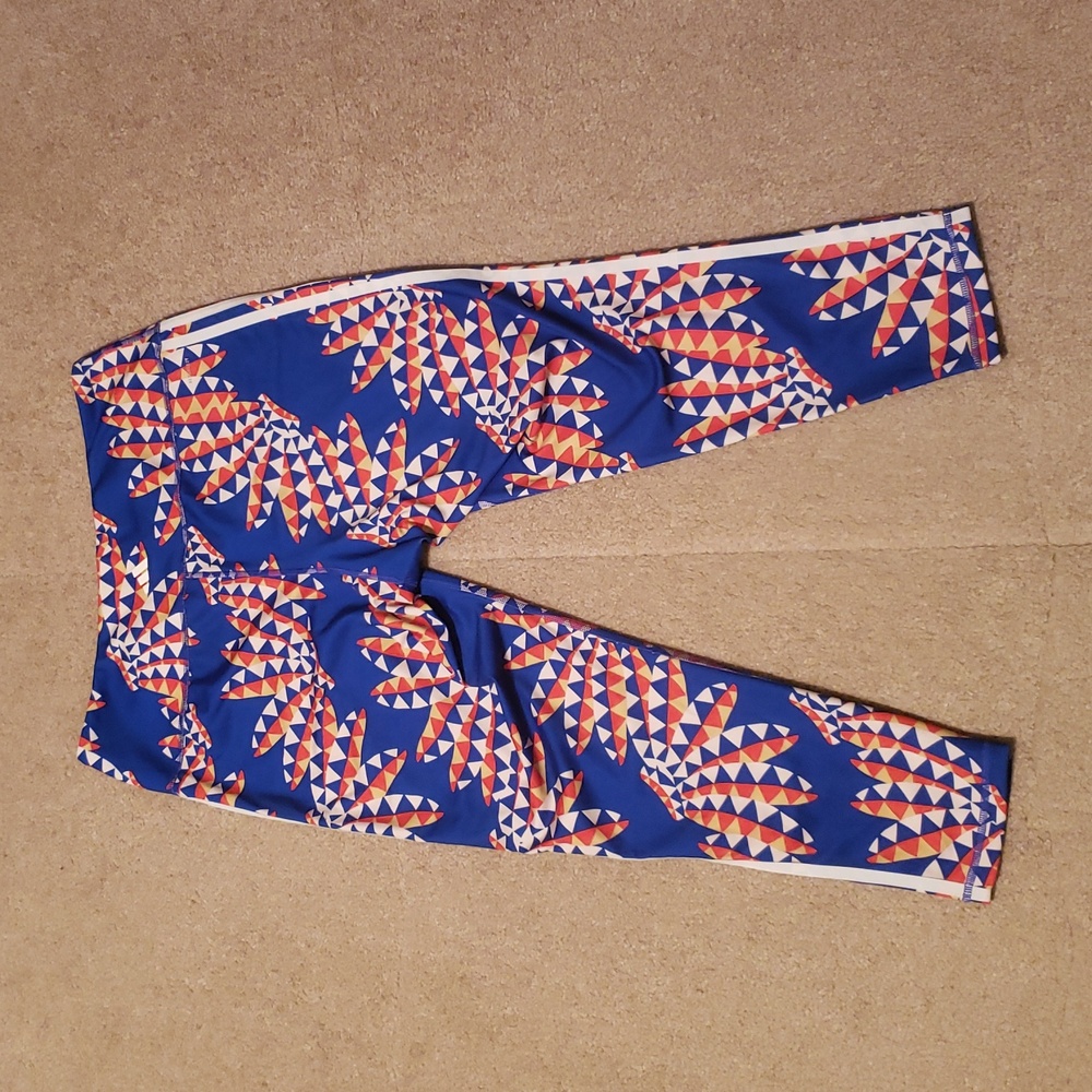 Adidas X Farm Rio Women's Psychedelic Wave Blue Leggings - Picture 2 of 11